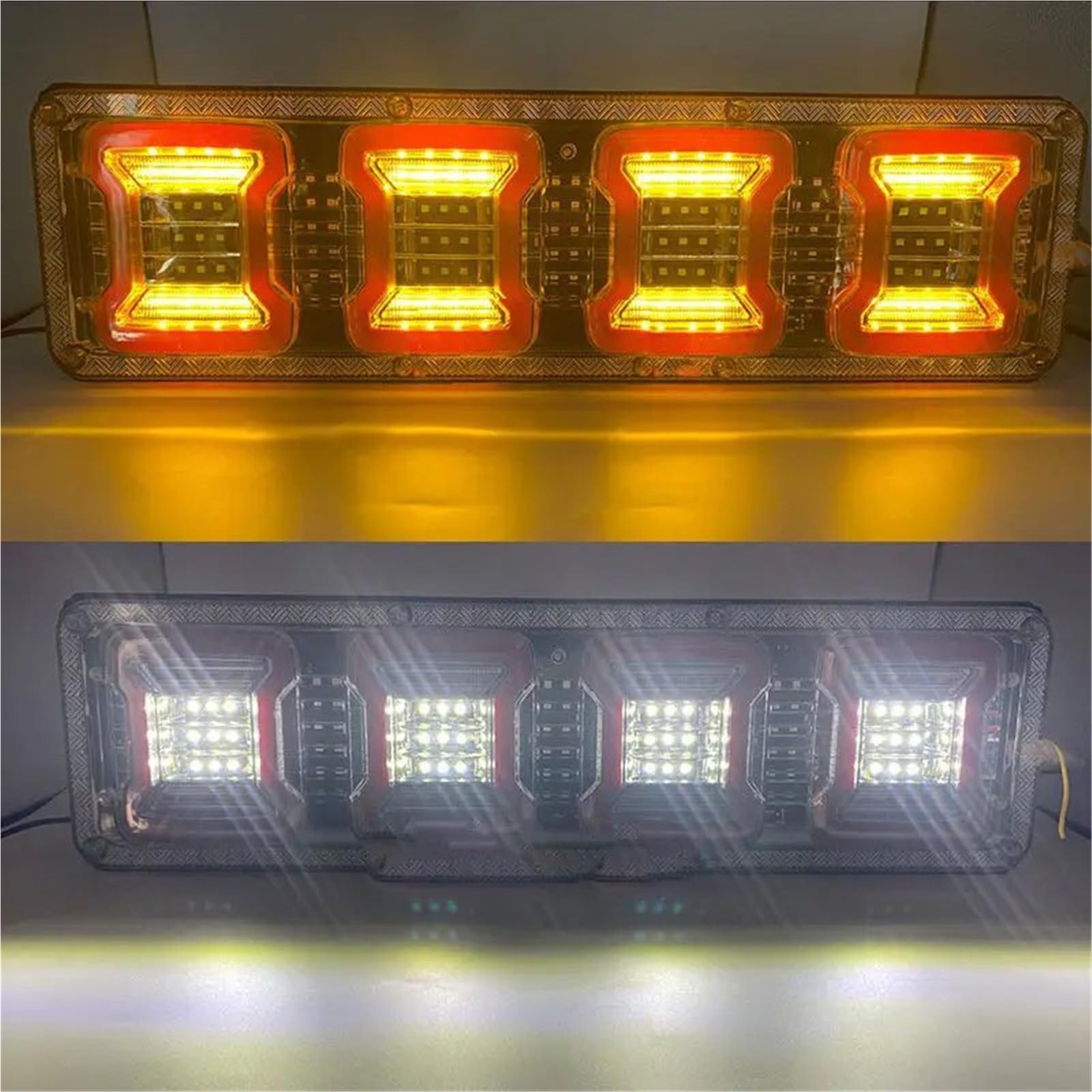 Piloto Posterior Coche para Caravana Autobús Freno Marcha Atrás Lámpara 2x46 Cm Impermeable LED Camión Remolque Camión Luz Trasera Luz Advertencia Luz Trasera Parada Faros Traseros(2X46cm,24V)