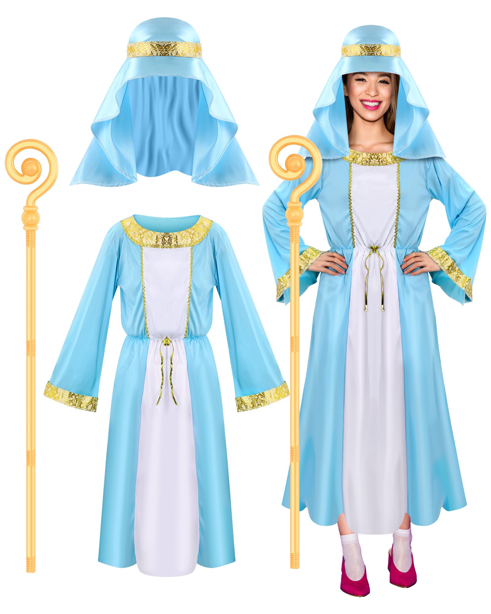Vabean 3 Pcs Shepherd Costume for Adults Jesus Biblical Costume ...