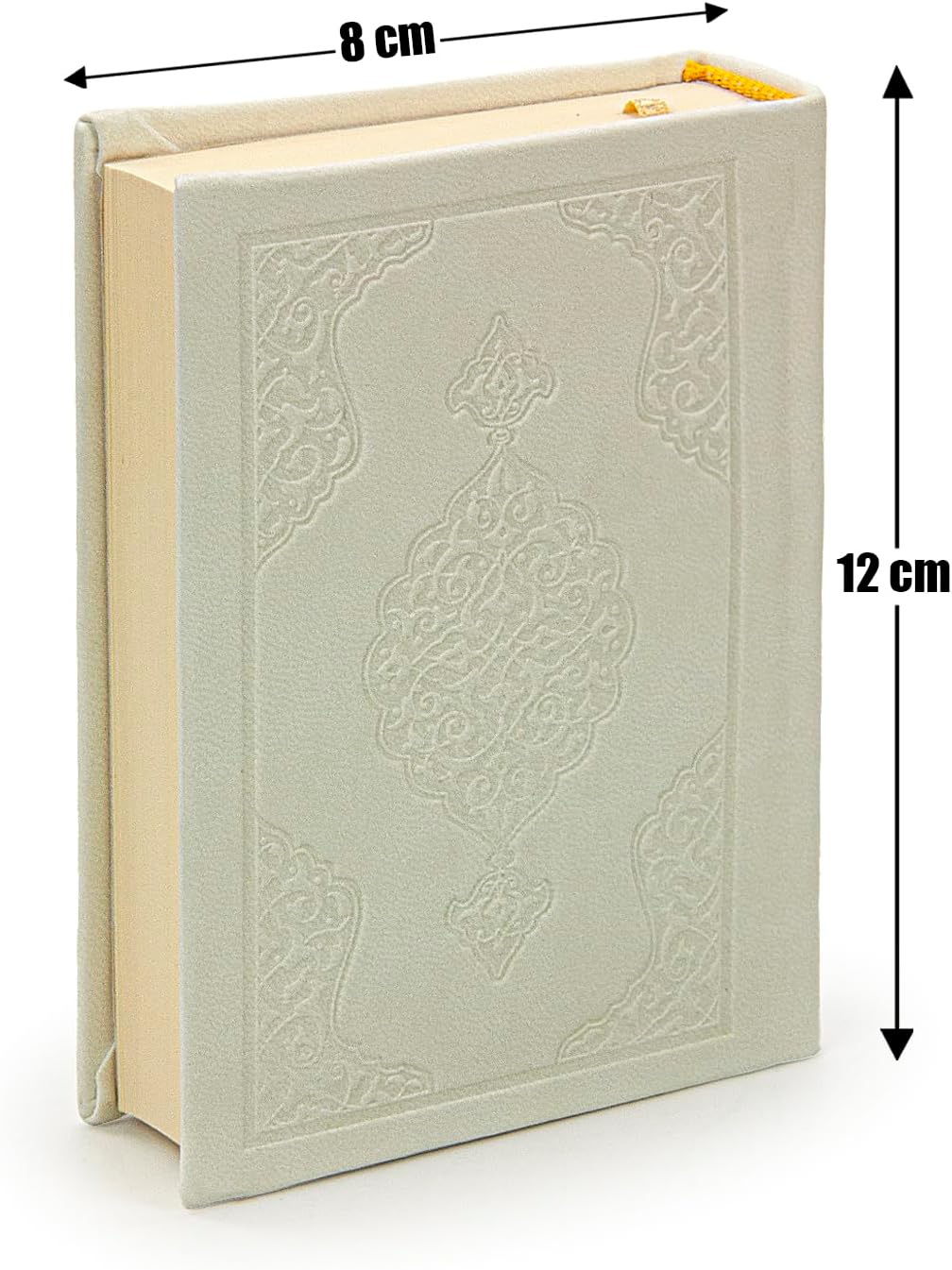 İhvan Online Medina Calligraphy Quran Set with Islamic Finger Counter, Portable Digital Prayer Tasbeeh, Pearl Zikirmatic Beads, 3 Pieces Gift for Ramadan & Eid & Mawlid (Cream)