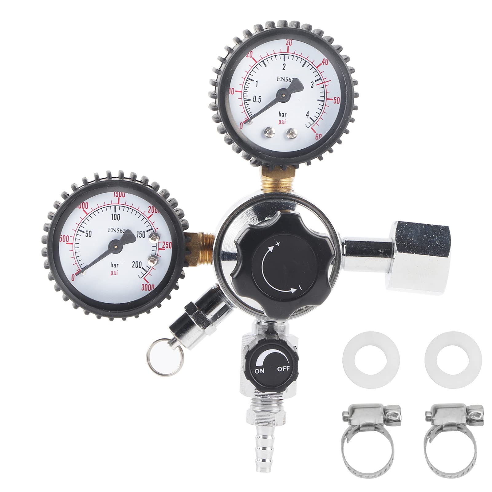 CO2 Druckminderer Für Bierzapfanlage | Mit Dual Manometer | W21.8x1/14 Anschluss | Für Hausbrauer & Profis