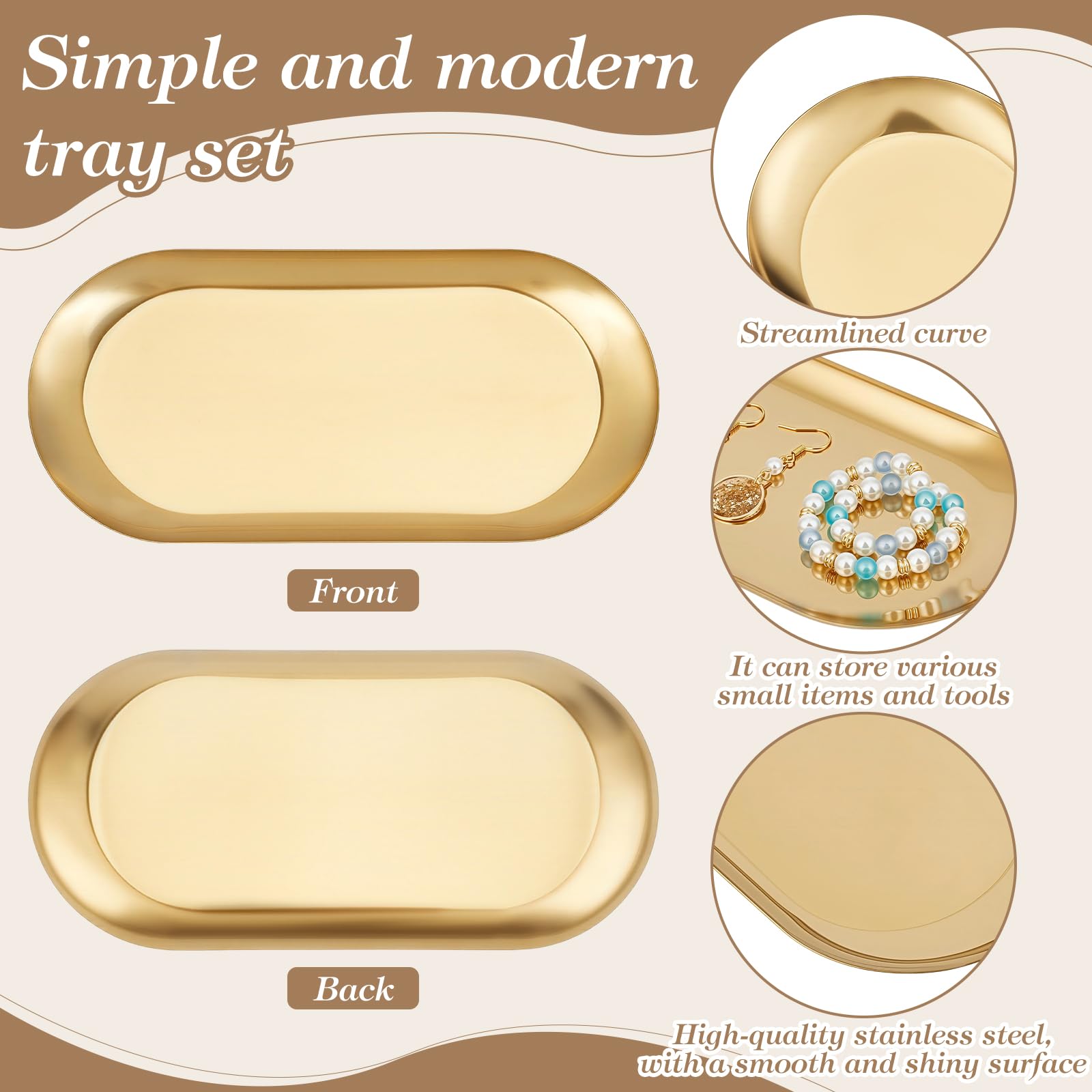 20 Teiliges Serviertablett Set Aus Edelstahl Schmucktabletts Goldene Servierplatten Dekorativ Zum Servieren von Speisen 17.5cm Ovale Aufbewahrungsschale Für Partybuffet Sushi Snacks