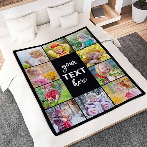 Miniatura 3 de Manta personalizada con texto fotográfico, manta personalizada para regalo, collage de 1 a 10 fotos, manta personalizada para hermana, amiga, madre,