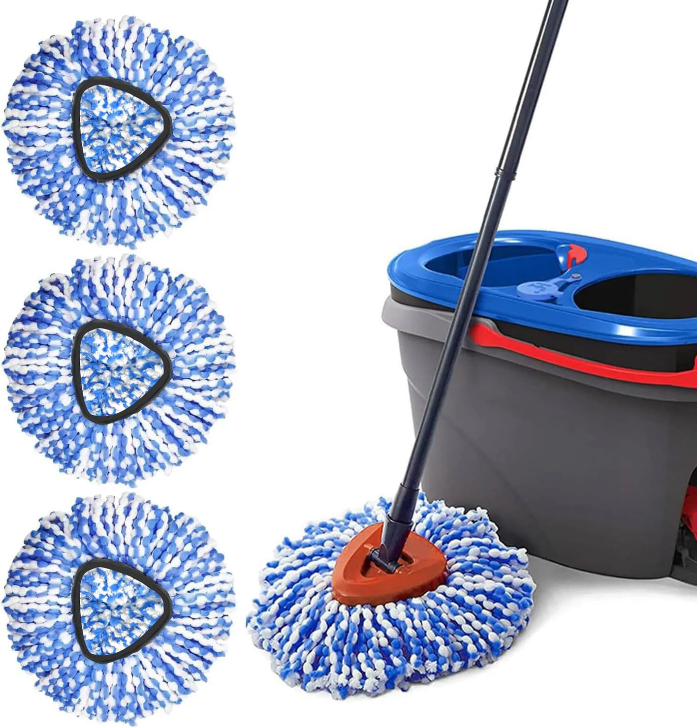 Spin Mop Replacement Heads Compatible with Ocedar RinseClean 2 Tank Mop System,Microfiber Mop Refill Heads for O Cedar Cleaning All Hard-surfaced Floor