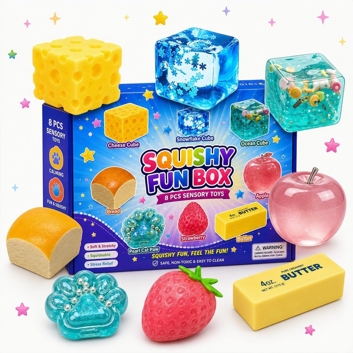 Squishy Box Mystery Set,8PCS Slow Rising Squishies (B)