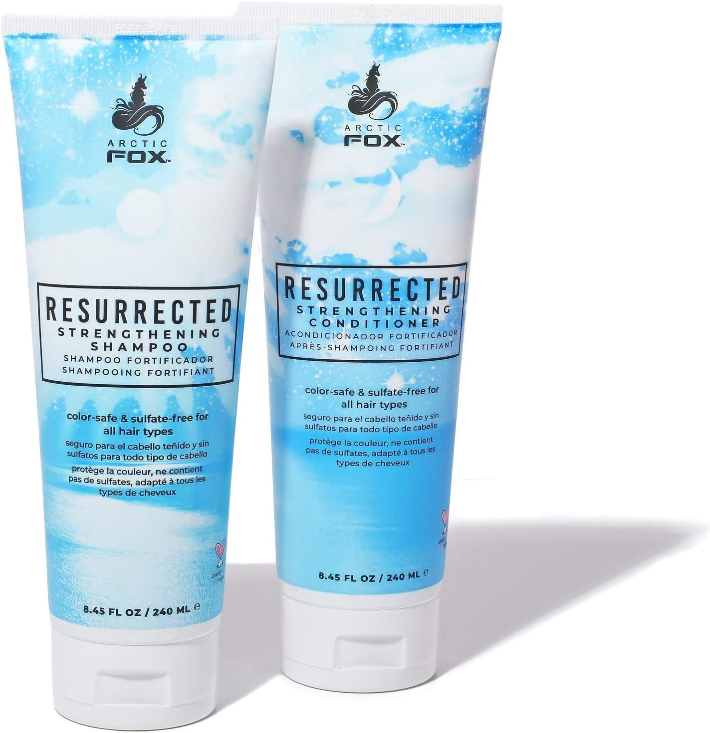 VEGAN & CRUELTY FREE RESURRECTED STRENGTHENING COLOR SAFE & SULFATE FREE SHAMPOO AND CONDITIONER FOR ALL HAIR TYPES (SHAMPOO & CONDITIONER)