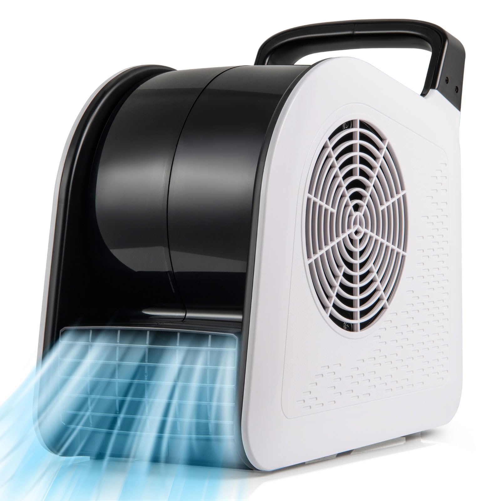 GOPLUS Bodengebläse, Air Mover Gebläse 130W mit 3 Luftgeschwindigkeiten, 185° drehbarem Kopf, Standventilator tragbar, Windmaschine, für Zuhause, Garage und Fitnessstudio
