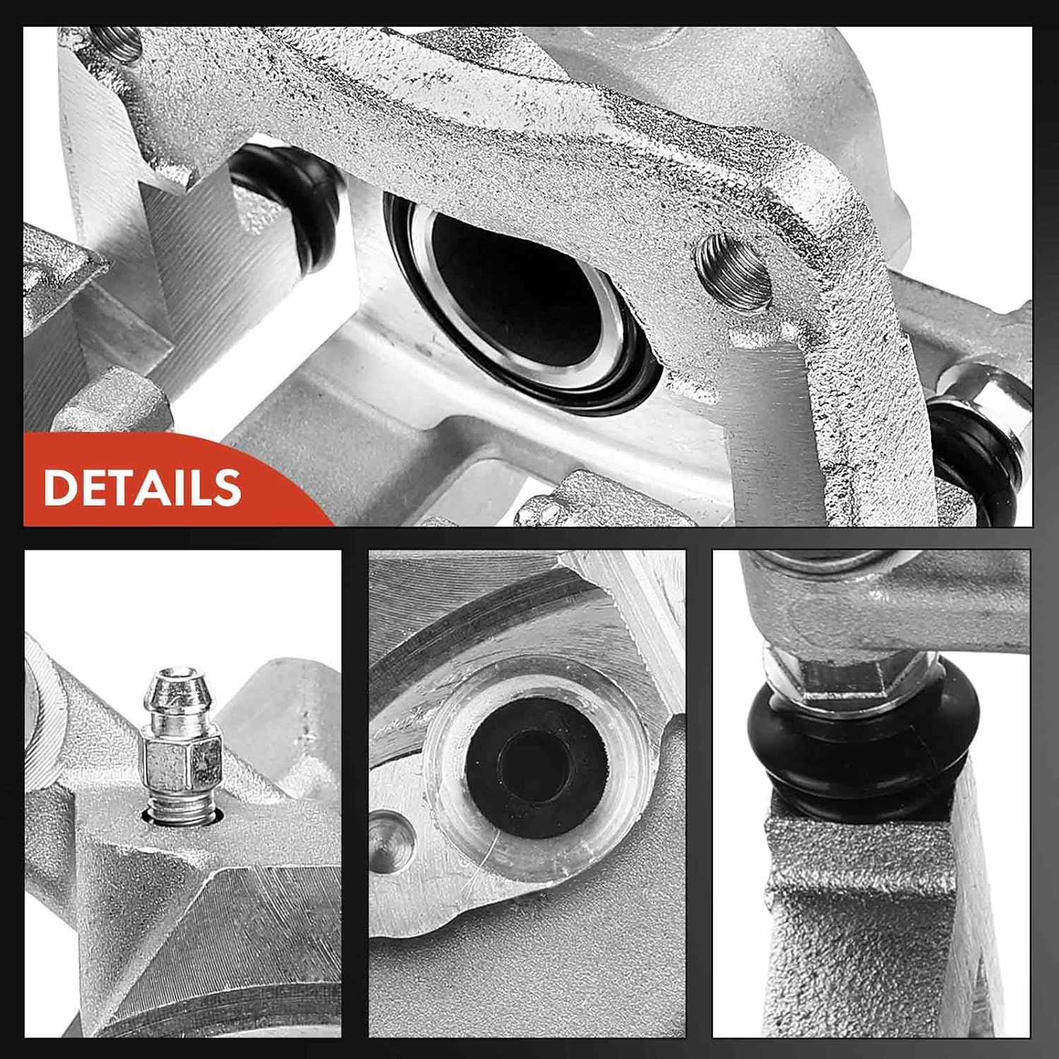 A-Premium Disc Brake Caliper Assembly with Bracket Compatible with Select Toyota Models - RAV4 2006 2007 2008 2009 2010 2011 2012 - Rear Driver and Passenger Side, 2-PC Set