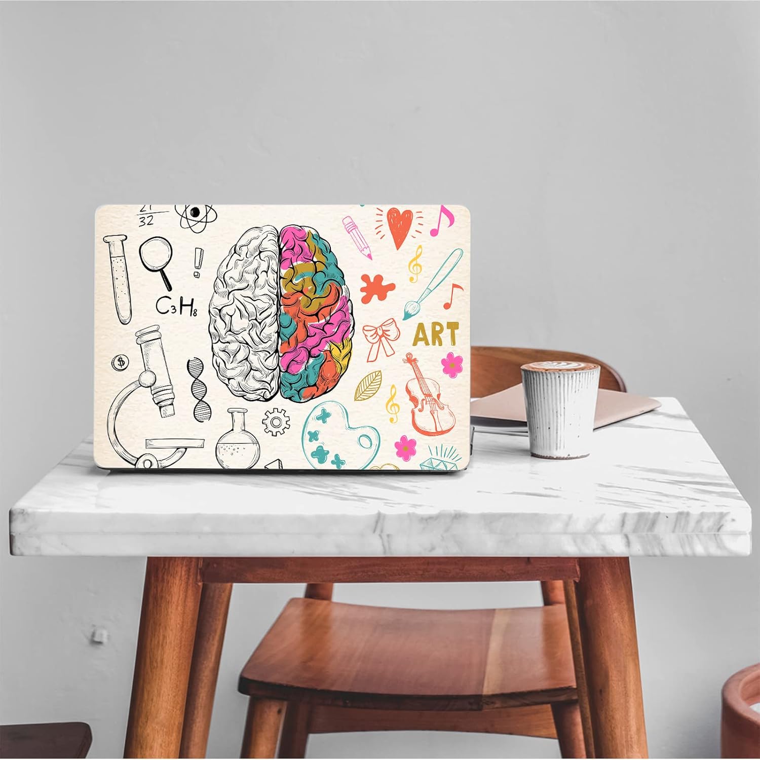 Suitable for MacBook Air 13.6 inch Case 2022 Release Model: A2681 M2 Chip, Printed Pattern Plastic Matte Hard Shell & Laptop Sleeve & Keyboard Cover for Mac Air 13.6, Brain 13
