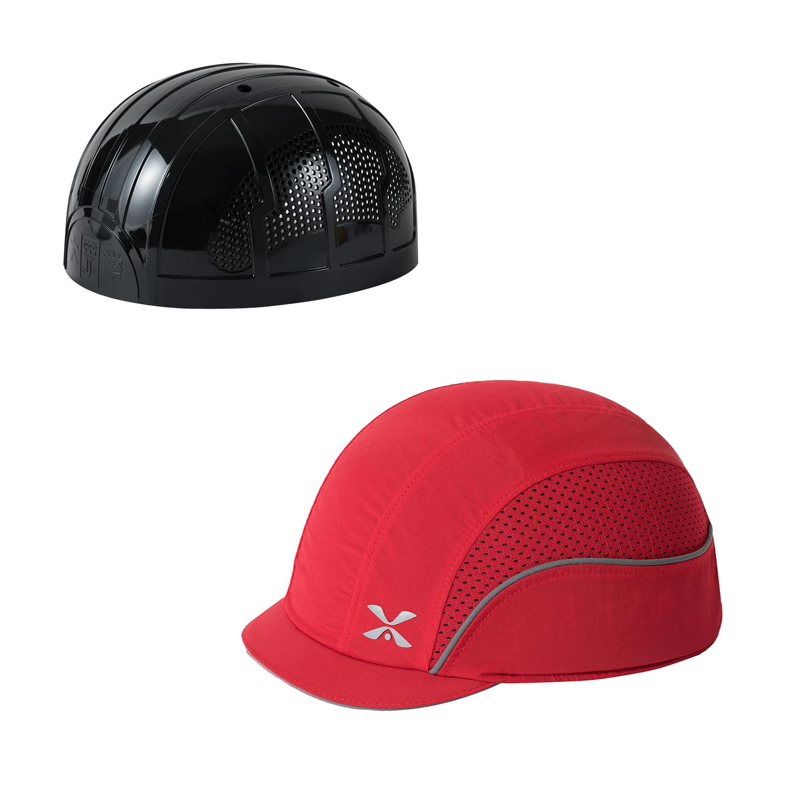 TIHEEN Unisex Safety Bump Cap, Baseball Hat Style with Reflective Stripes Lightweight and Breathable Hard Hat Head Protection Cap