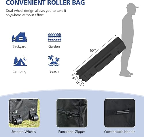 Miniatura 7 de Tangkula Tienda de campaña desplegable de 10 x 20 pies, tienda instantánea comercial al aire libre fácil de instalar con bolsa enrollable, 3 alturas