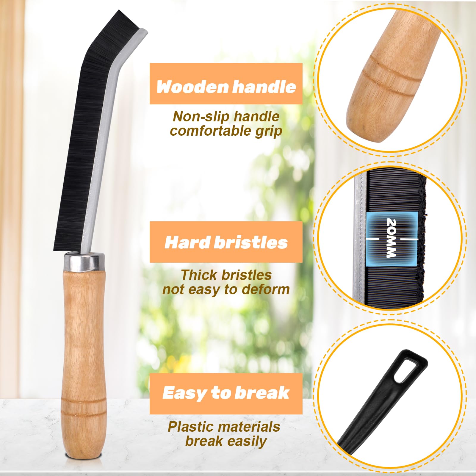 4 Spazzole Per Pulizia Fessure - Kit Per Doccia, Cucina, Bagno Con Setole Dure - Foto 2