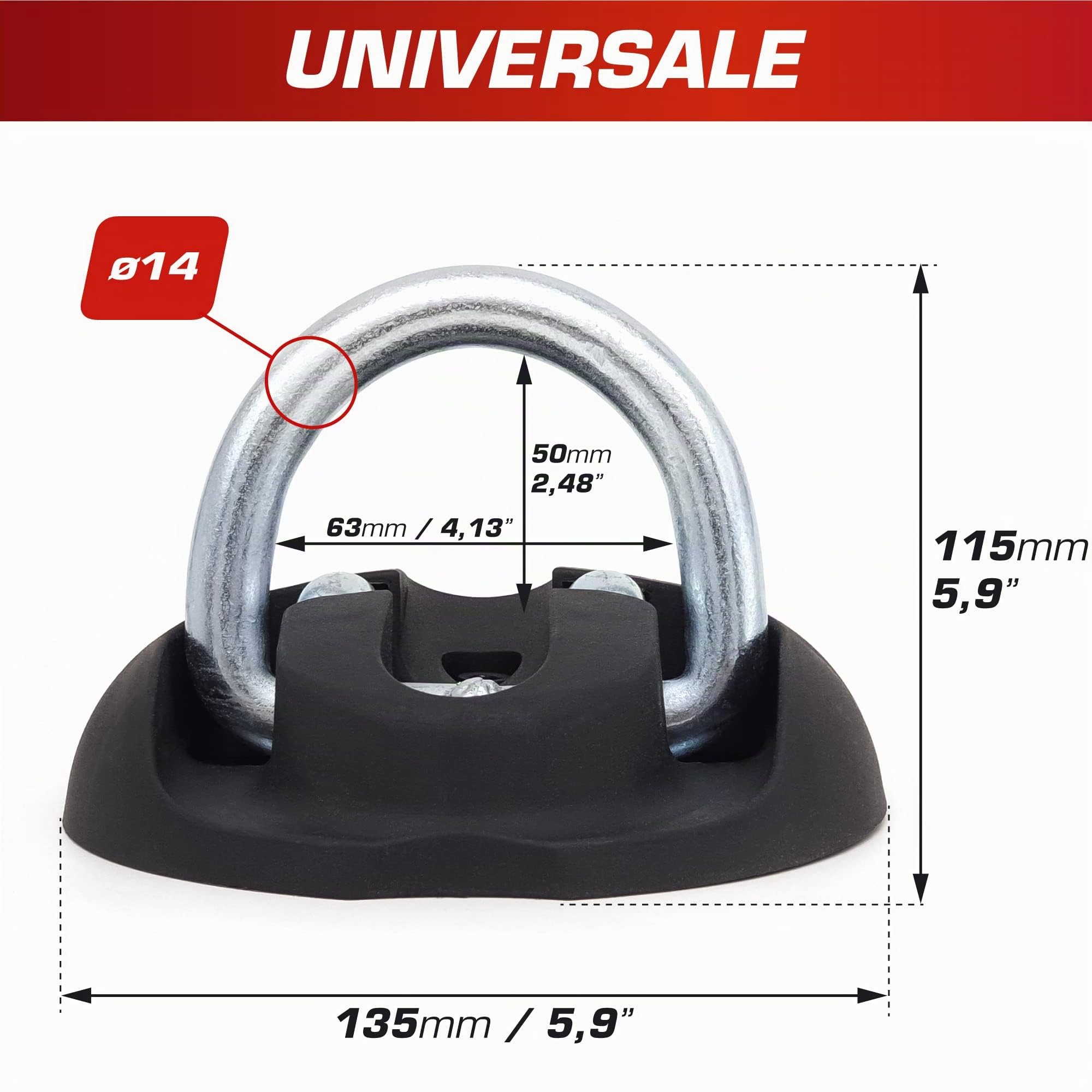 RADIKAL RK54 - Ancoraggio antifurto Garage Moto, roulotte, Garage, rimorchi, in Acciaio ad Alta Resistenza con Braccio oscillante