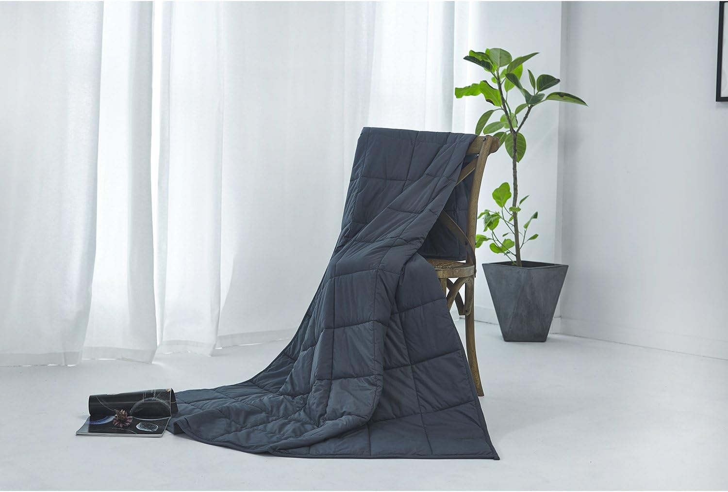 RelaxBlanket Premium Cotton Adult Weighted Heavy Blanket | 60''x80'',17lb | Enjoy Natural Deep Sleep | Dark Grey