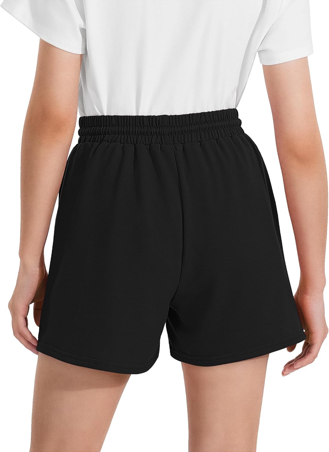 BOOPH Girls Shorts Summer Elastic Casual Running Shorts with Double Pocket for Kids 5-14 Years - Image 5