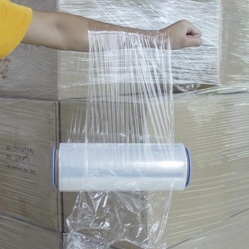 Miniatura 10 de Mini película elástica de mano de fuerza industrial 9 a 1000 pies calibre 80 20 micras transparente para palés de plástico comercial