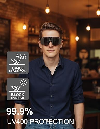 Miniatura 3 de OULAIQI Gafas de sol de ciclismo para hombres y mujeres, lentes de sol de béisbol juveniles, diseño ligero, protección UV400, gafas deportivas