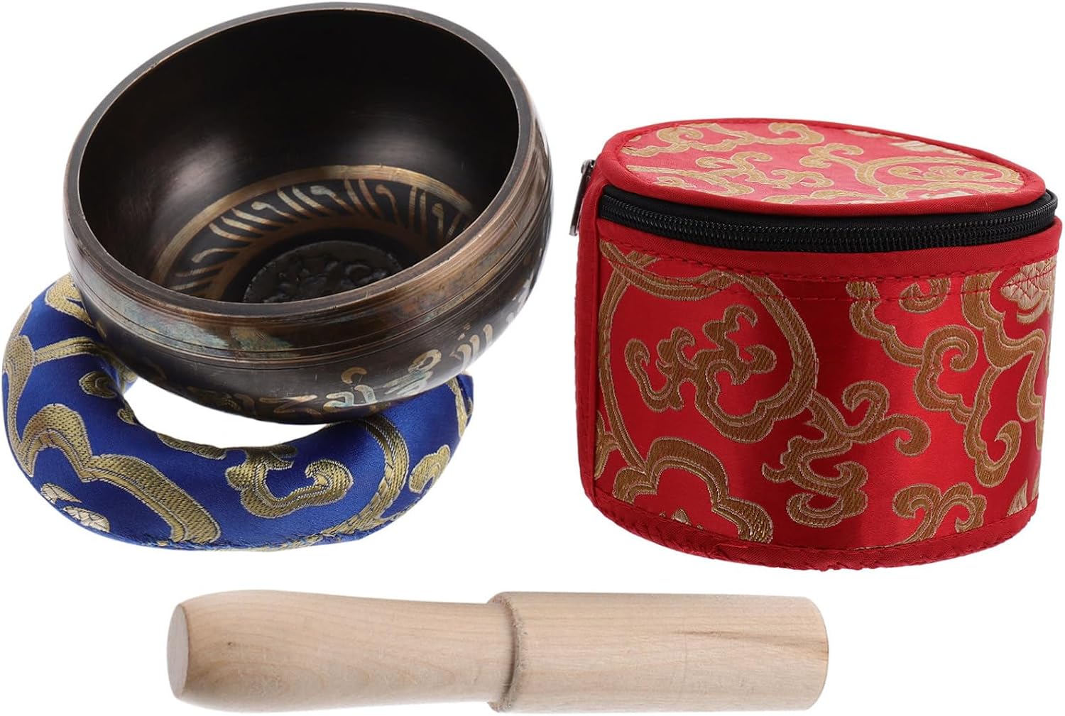 Yoga Meditation Bowl Set Tibetan Singing Bowl Wooden Mallet for Sound Healing Random Color