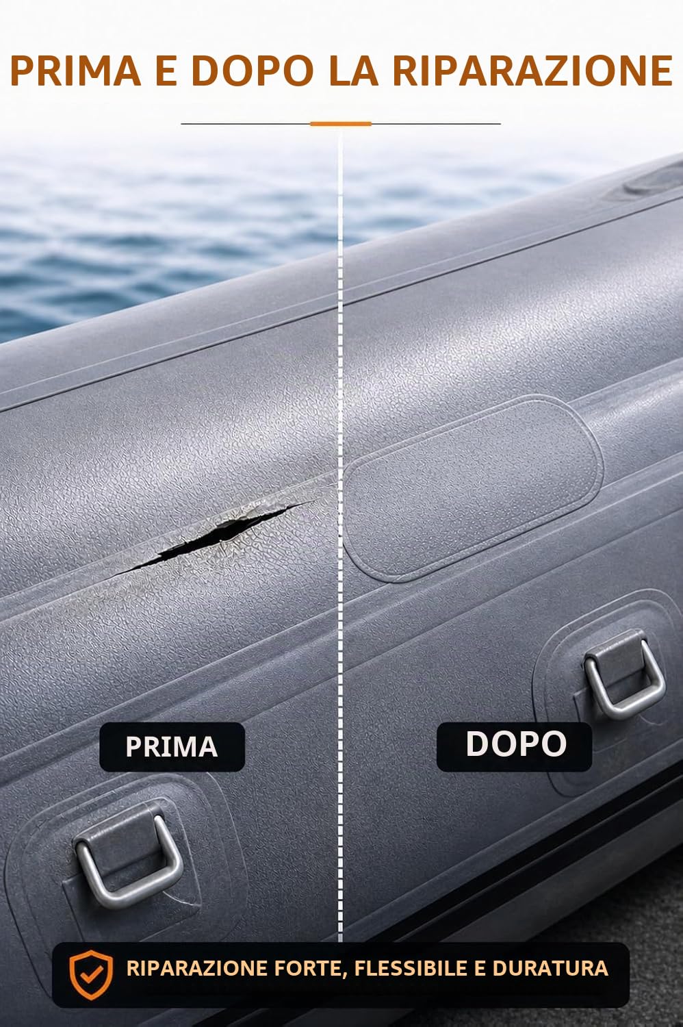 Kit di riparazione professionale in PVC, colla PVC 2 componenti per Zodiac, Paddle Surf, Kayak e gonfiabili, include toppe, pennello, bicchiere, guanti e salvietta (125 ml)