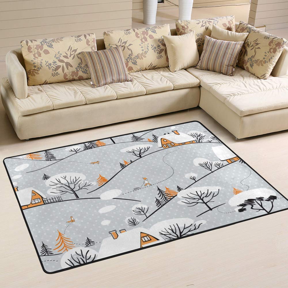 Tapis de salon Ruchen grand format 160x120cm pour isolation hiver de la maison