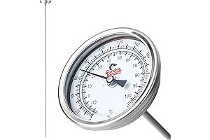 Garden Weasel Analog Soil Thermometer with 36 Inch Probe for Lawn and Composting