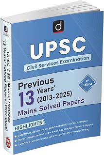 DRISHTI UPSC Civil Services Mains Previous 13 Years’ Solved Papers 2013–2025, 8th Edition, Model Answers with Examples, Fo... Price In India