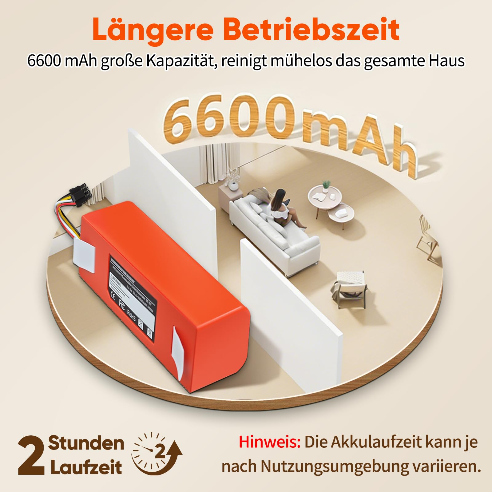 Akku für Roborock S7 Zubehör,S7 MaxV/MaxV Ultra,Q5/Max+/Pro+,Q7,Q7+/Max/Pro,S8+ Roboter Staubsauger, Ersatzakku für Roborock Q5 Ersatzteile mit 4 Staubbeutel