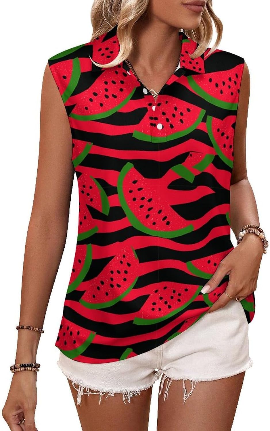 Women's Sleeveless Polo Shirt Quick Dry Athletic Tank Top for Golf Tennis Gym