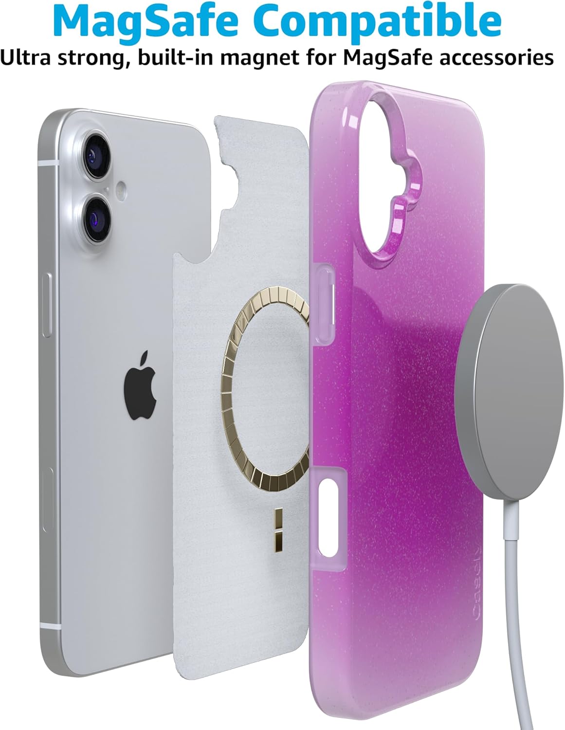 Casely iPhone 16 Case | Violet Soul | Purple Aura | Compatible with MagSafe | Classic Ultra Slim Design