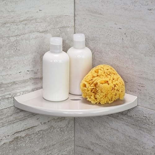 Miniatura 2 de Questech Décor - Estante de ducha esquinero de 8 pulgadas y reposapiés de ducha de 5 pulgadas, respaldo Metro para nueva construcción, organizador