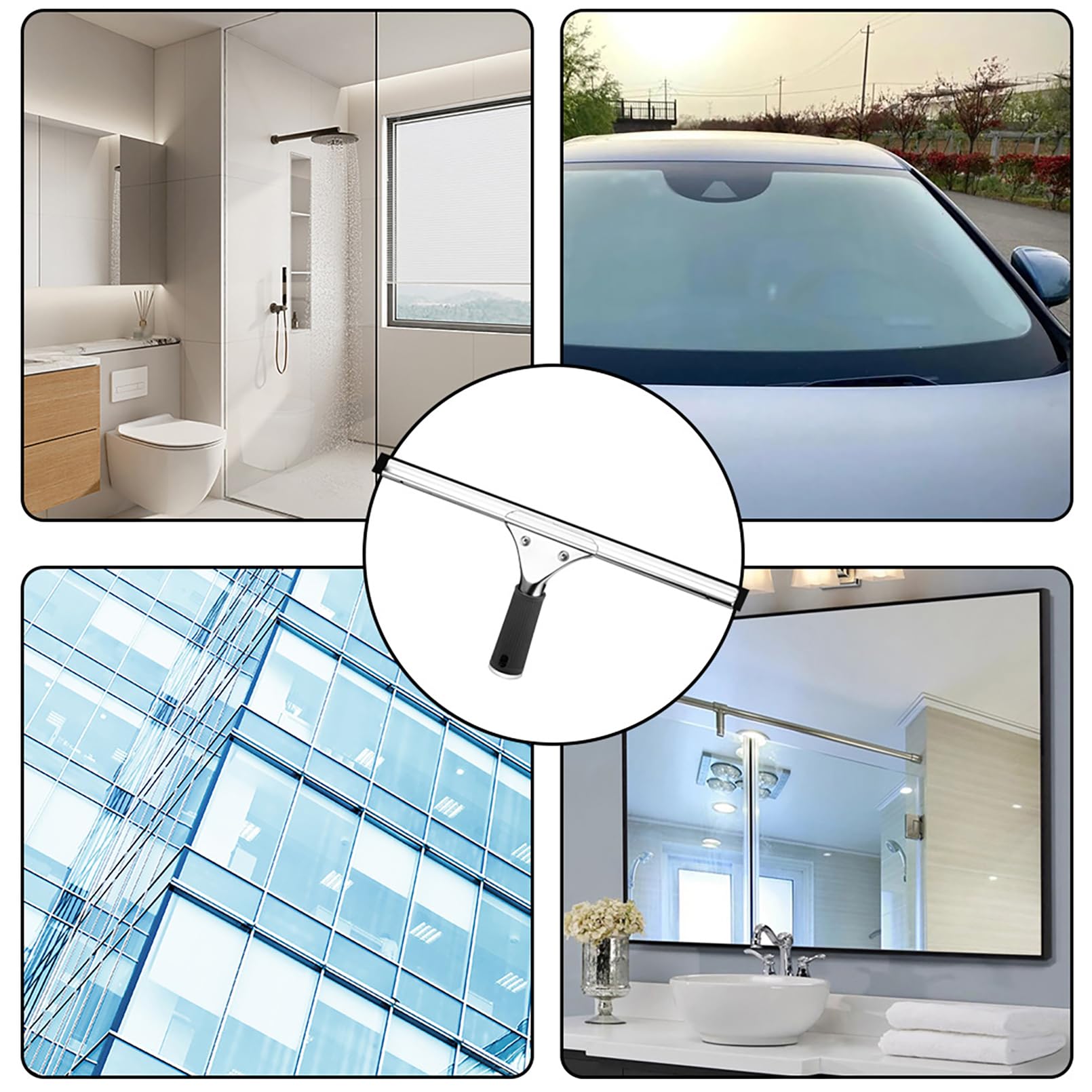 Unidades Profesional Limpiacristales 35cm, Microfibra Ventana Arandela 37cm para baño Cocina Espejo Ventana Cristales de Coche Azulejos