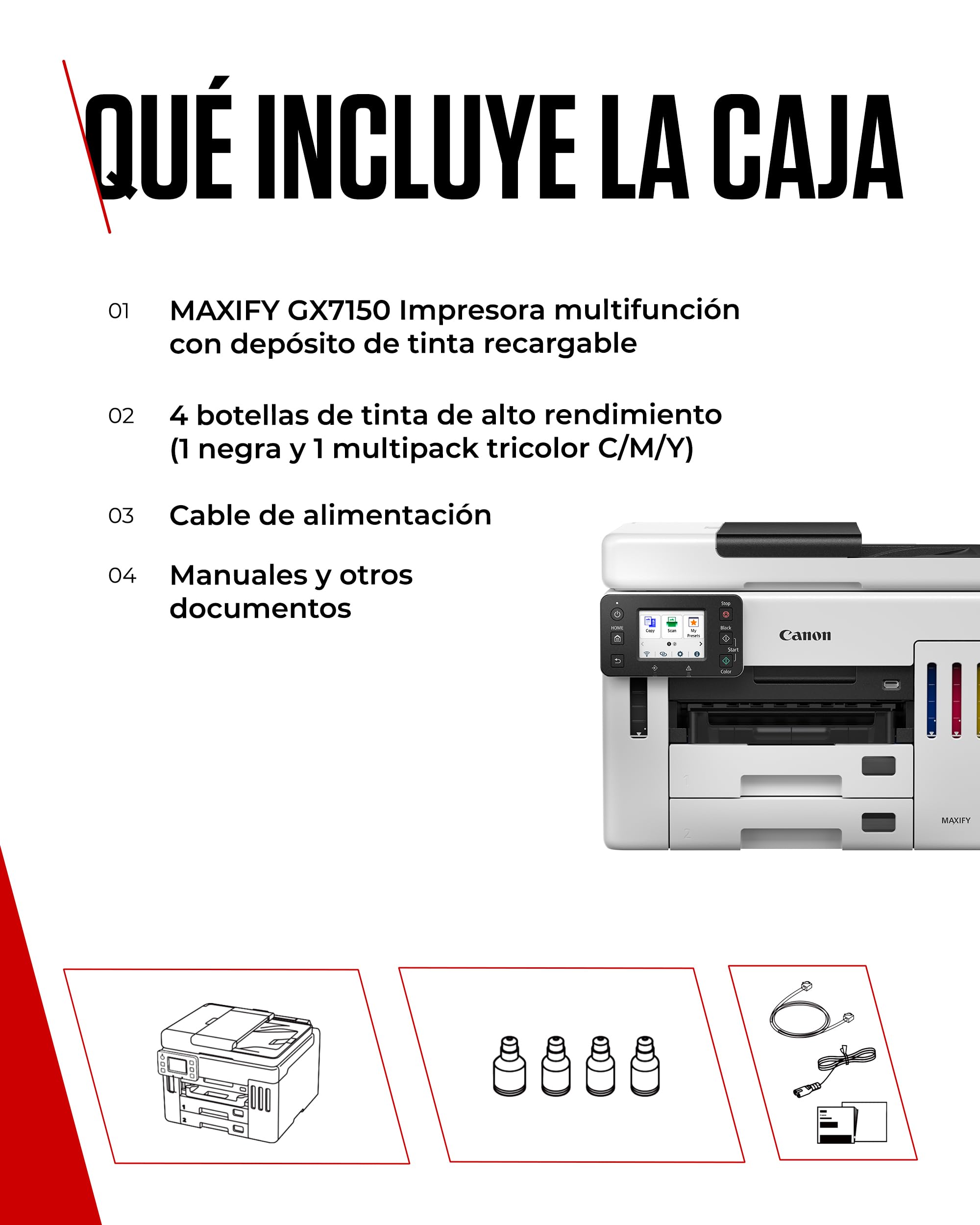 Canon Maxify Gx7150 Megatank - Multifunktionsdrucker - Farbe - Tintenstrahl - Ciss - Legal (216 X 356 Mm)