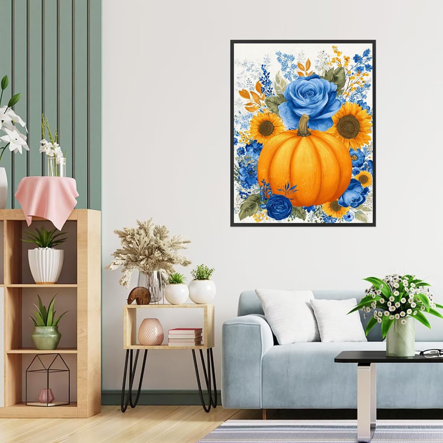 Dipingere con i Numeri Adulti Girosoli, zucca Dipingere con i Numeri Bambini DIY Kit, Set Premium con Pennelli, Decorazione Casa & Creativo Regalo di Compleanno, Attività di Tempo libero 70x95cm z-434