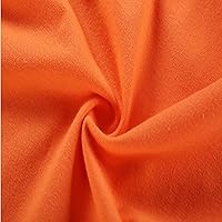 Vista 4 de The Yard - Tela de punto de algodón elástico naranja y elastano, material de camiseta de color sólido para costura y manualidades (1 yarda)