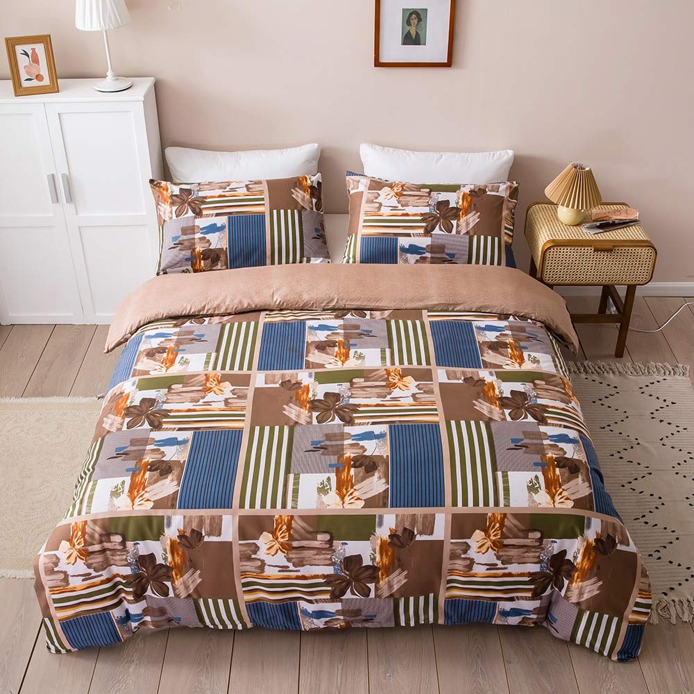Parure de lit double AB01 housse de couette 210x210 cm finitions de qualité