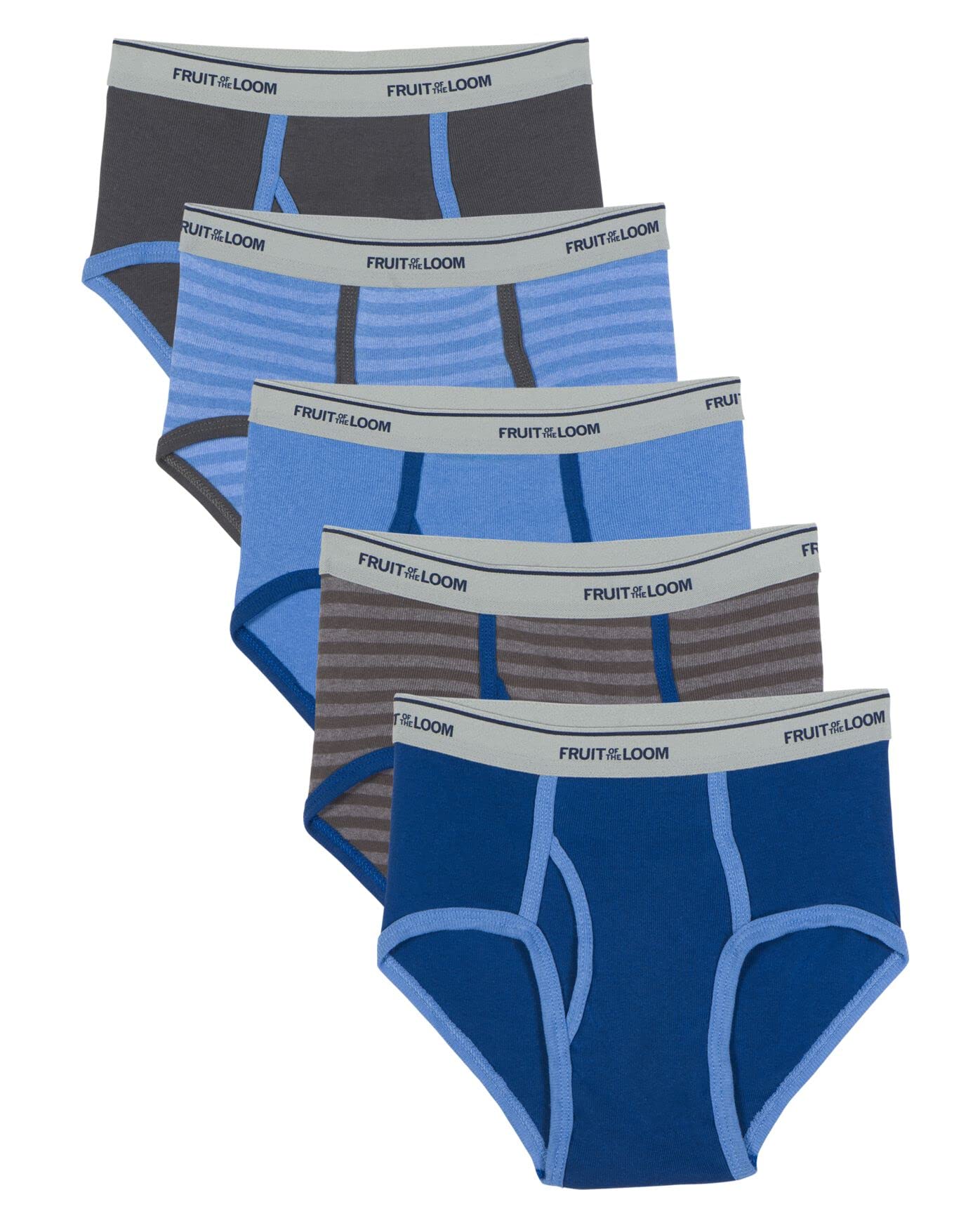 Fruit of the Loom Jungen Slips aus 100 % Baumwolle, Größe M, 5er-Pack, Mehrfarbig, M