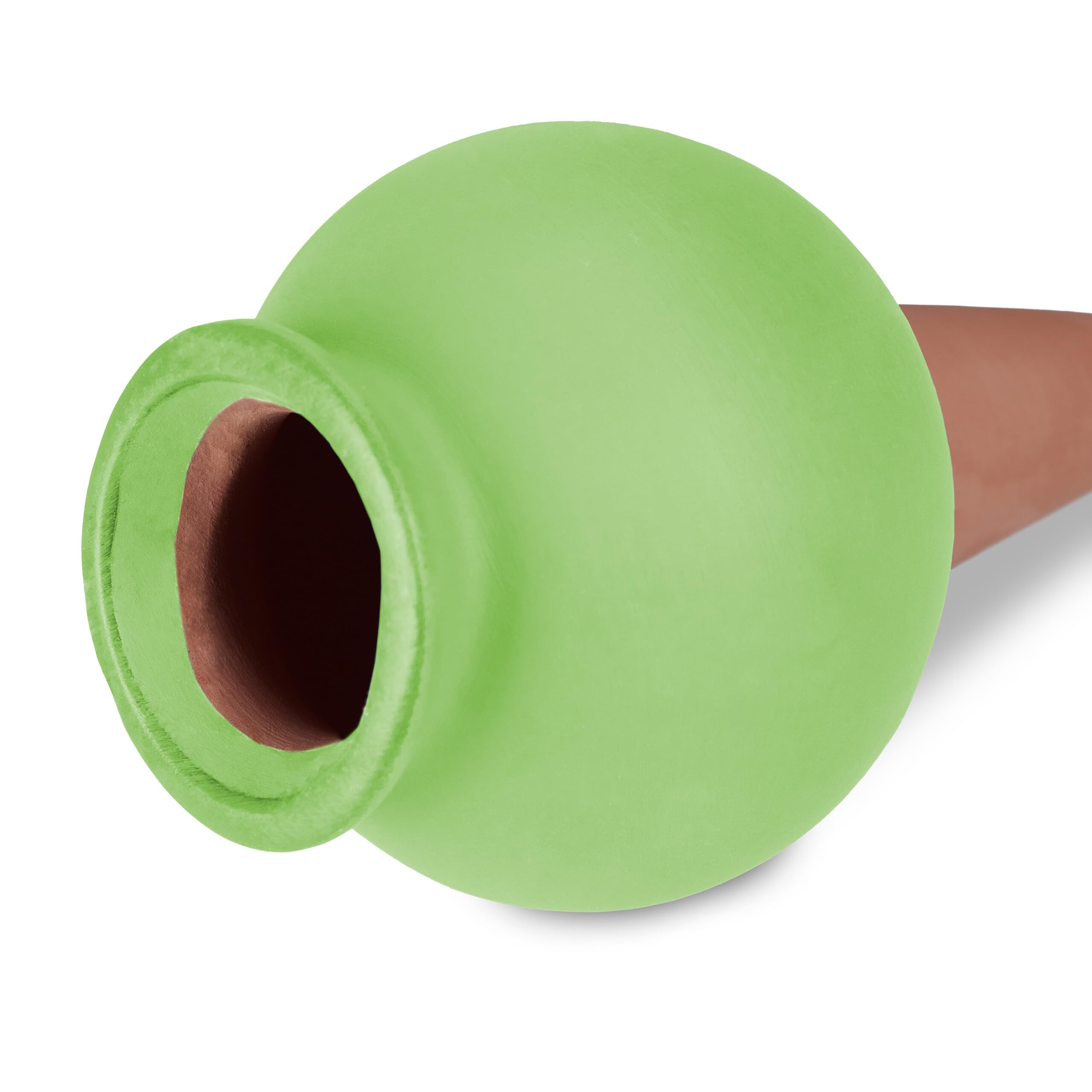 Relaxdays Arrosage en Terre Cuite, Lot de 6, pour intérieur (Chambre) ou extérieur (Balcon), Marron et Vert