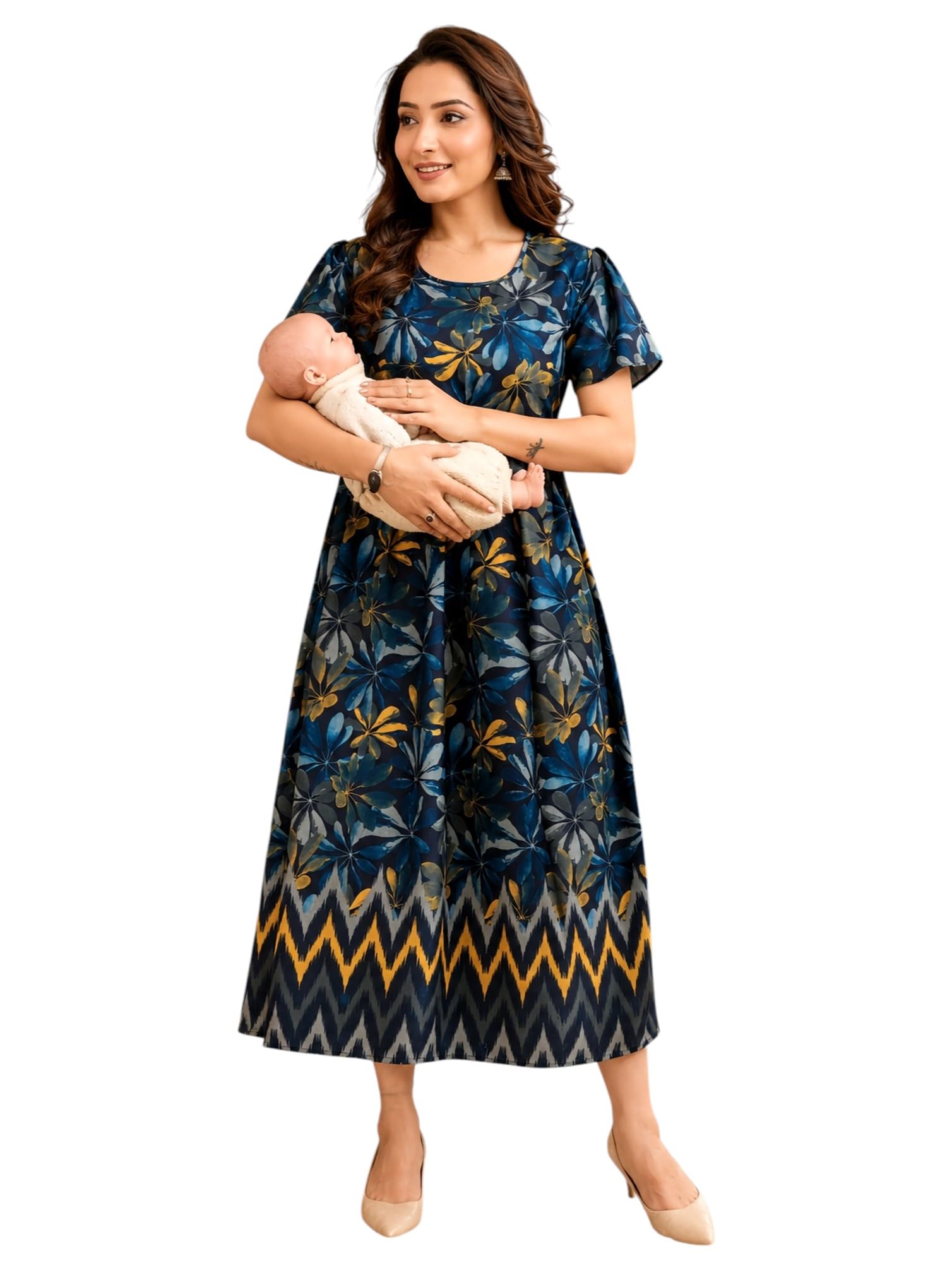 RITIJYA Zipless Feeding Kurtis & Dresses for Women | Zipless Maternity Wear Gown Pregnancy Dress for Nursing Mothers | Viscose Rayon | Stylish & Comfortable | S to 4XL | Washable & Durable-image-42