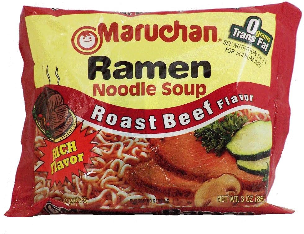 MaruchanROAST BEEF FLAVOR Ramen Noodle Soup 3oz (18 pack)