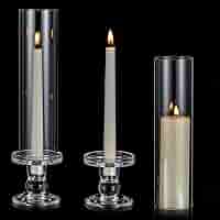 Portacandele In Vetro Uragano - Set Da 10 Per Candele A Cero E Pilastro - Foto 5