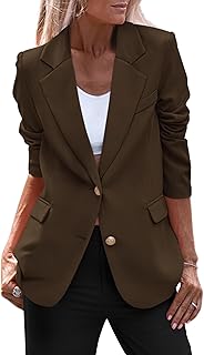 PRETTYGARDEN Women's Spring Fall Business Casual Blazers Long Sleeve Notch Lapel Trendy Work Office Blazer Jackets Outerwear