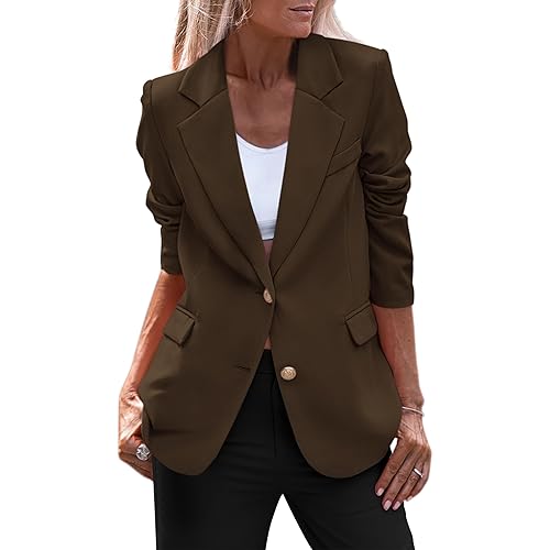 PRETTYGARDEN Women's 2024 Fall Business Casual Blazers Long Sleeve Notch Lapel Trendy Work Office Blazer Jackets Outerwear