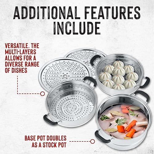 Miniatura 5 de CONCORD 3 Tier Premium Acero Inoxidable 32 CM