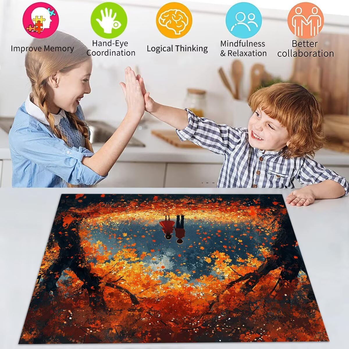 Puzzle Erwachsene 3000 Teile Baum Paar Educa Jigsaw für Kinder ab 8 Jahren Mädchen Jungen, Erwachsene Impossible Klassische Puzzles Schwer, Anspruchsvoll Spielspaß, Als Familienspiel 81x122cm t-908