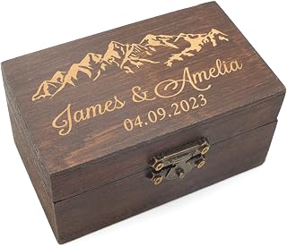 Personalized Wedding Ring Box Custom Ring Box Wooden Ring Box Ring Bearer Box Wedding Ring Holder Proposal Engagement