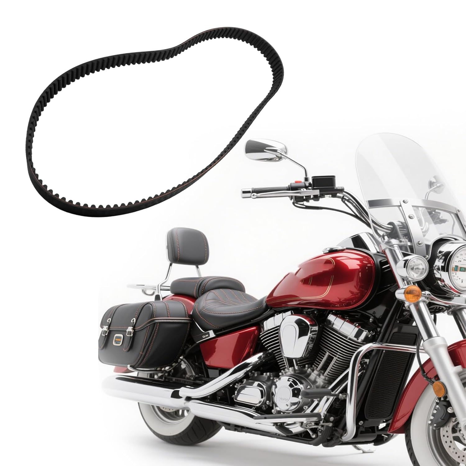 62-1233 Rear Drive Belt Fit for Yamaha XV1600A Road Star XV1600AS Road Star Midnight XV1600AT Road Star Silverado Road Star 1600/Silverado Replacement for 621233 4WM-46241-00-00