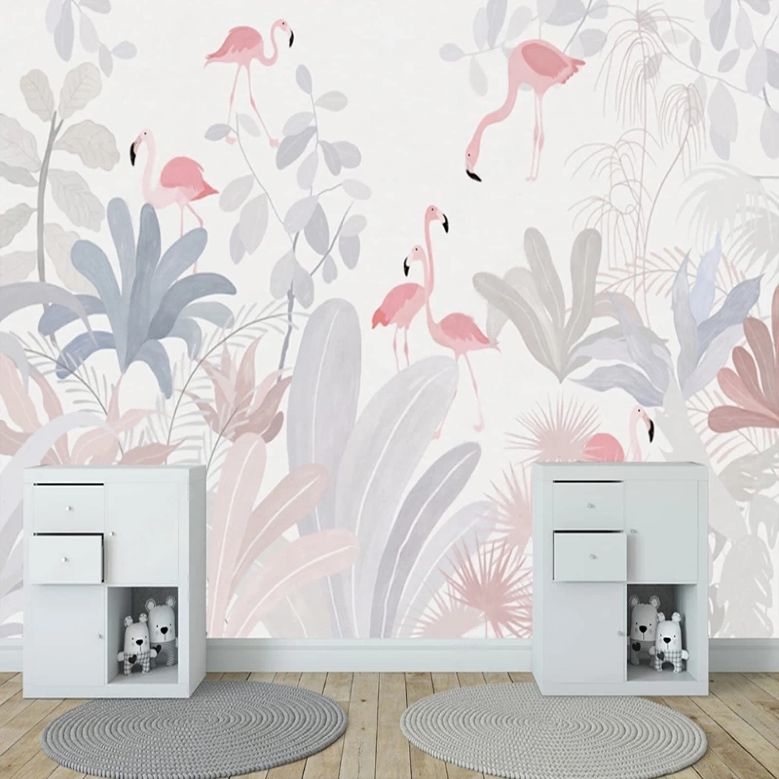Papier peint peint à la main avec feuilles de bananier géantes en relief 3D