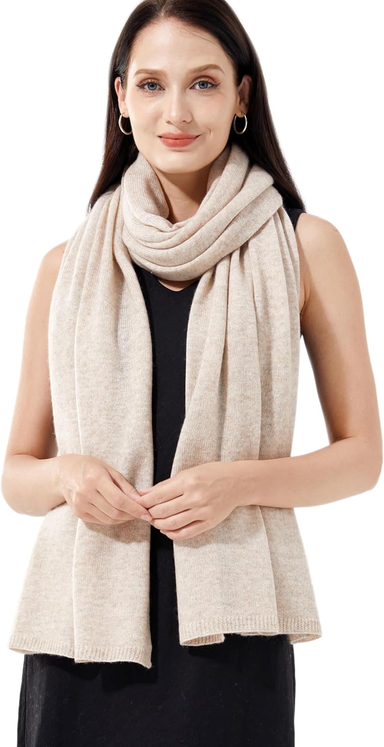 Luxury 100% Cashmere Wrap Soft Scarf Stole Knitted Shawl for Women Wayfarer Travel Extra Large 87"x28" - Image 3