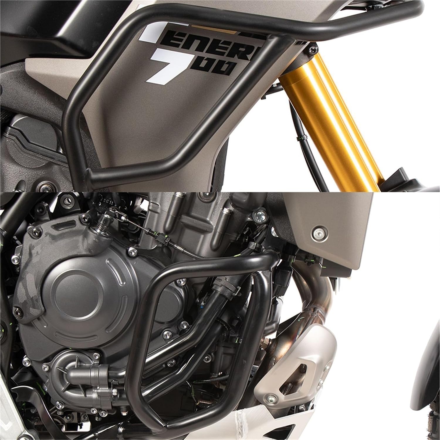 for Yamaha TENERE 700 XTZ690 2025 2026 Engine Guard Highway Crash Bar Motorcycle Frame Protection Bars Bumper Stunt Cage(A Sets Silver Upper)