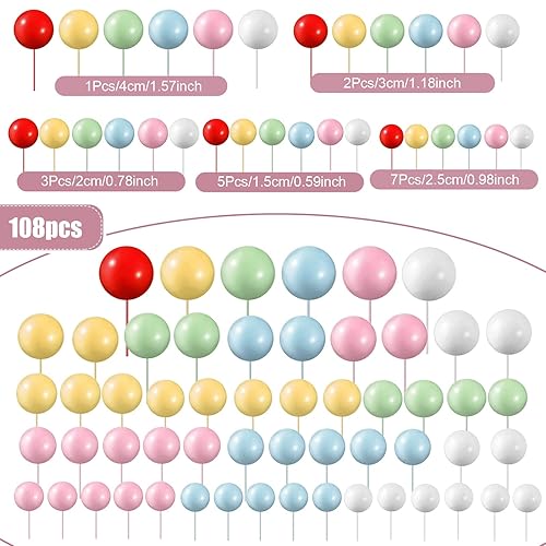 Miniatura 115 de 108 bolas para decoración de tartas, decoración de cupcakes, globos de espuma para hornear pasteles, boda, aniversario, decoración de cumpleaños