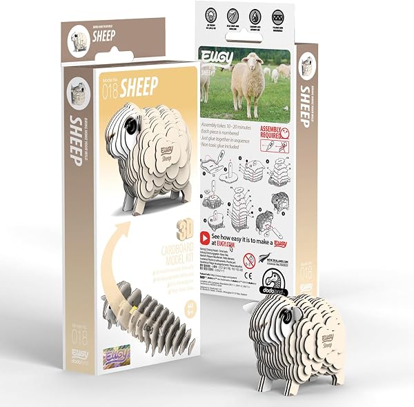 EUGY 018 Oveja. Eco-Friendly 3D Paper Puzzle - 4